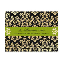 311-Belladonna Damask Lime Postcard