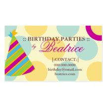 311-BIRTHDAY PARTY PLANNER PLUM BUSINESS CARD TEMPLATES