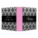311-Black Damask / Grey & White Fade 3 Ring Binders
