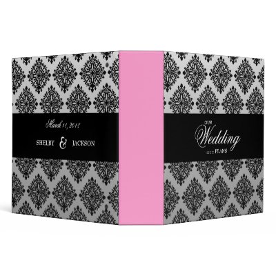 311-Black Damask / Grey & White Fade 3 Ring Binders by Jill311