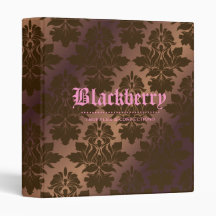 311-Blackberry "Pure" Chocolate Truffle Damask Vinyl Binder