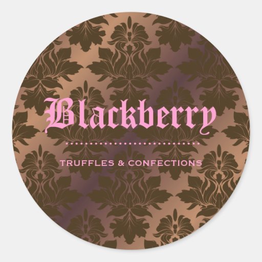 311-Blackberry "Pure" Chocolate Truffle Damask Sticker