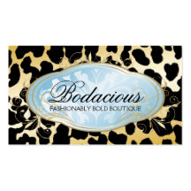 311 Bodacious Boutique Golden Leopard Spots Business Cards