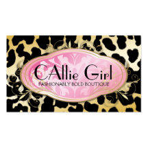 311 Bodacious Boutique Parisian Golden Leopard Business Card Template
