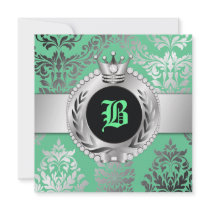 311 Bombshell Belladonte | Mint Green Gallop Personalized Announcements