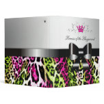 311 Bow-licious Leopard Hot Pink Lime 3 Ring Binders