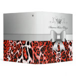 311-Bow-licious Leopard Red Vinyl Binders