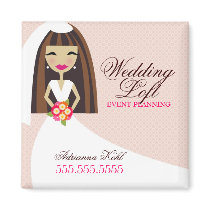 311-Brunette Bride Business Magnet
