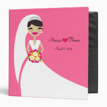311-Brunette Bride Pink 3 Ring Binders