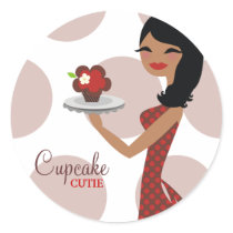 311-Candie the Cupcake Cutie Red Brown Sticker