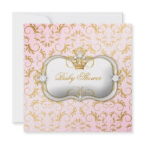 311 Ciao Bella Golden Divine Pink Baby Shower Invites