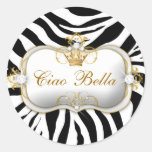 311 Ciao Bella Zebra Stripes Round Sticker