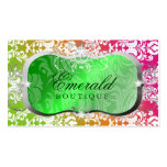 311-Colourful Damask Emerald Platter | Silver Business Card Templates