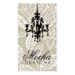 311-CREAMY MOCHA VINTAGE DAMASK BUSINESS CARD TEMPLATES