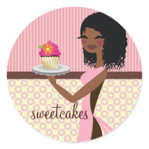 311 Cupcake Cutie - African American Pink Stickers