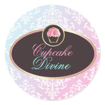 311-Cupcake Divine Dreamy Damask Sticker
