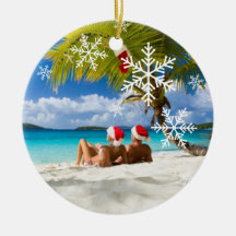 311-Custom Photo Our First Christmas Snowflake Christmas Tree Ornaments