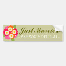 311-CUSTOMIZABLE JUST MARRIED BUMPER STICKER