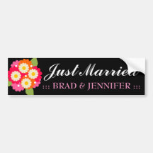 311-CUSTOMIZABLE JUST MARRIED BUMPER STICKER