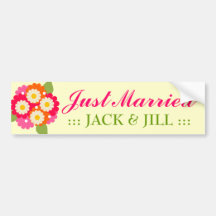 311-CUSTOMIZABLE JUST MARRIED BUMPER STICKER