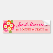 311-CUSTOMIZABLE JUST MARRIED BUMPER STICKER