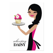 311-Daisy the Cupcake Cutie Black Hair Business Card Template