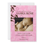 311-Damask Baby Girl invitations