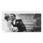 311-Dashing Damask | Black Thank You Photo Photo Card