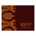 311 Dashing Damask | Fresh Orange RSVP Custom Invites