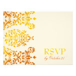 311 Dashing Damask | Fresh Orange Yellow RSVP Personalized Invites