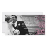 311-Dashing Damask | Light Pink Thank You Photo Photo Greeting Card