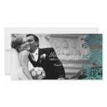 311-Dashing Damask | Sea Garden Thank You Photo Photo Card