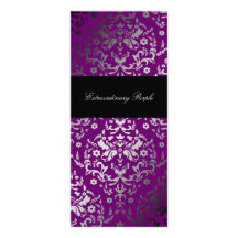 311-Dazzling Damask Extraordinary Purple Customized Rack Card