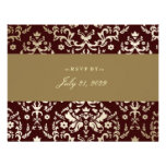 311-Dazzling Damask Gold Ivory Chocolate Personalized Announcement