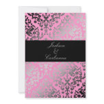 311-Dazzling Damask Pink Flamingo invitations
