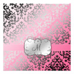 311-Dazzling Damask | Pink Flamingo Personalized Invitation
