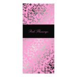 311-Dazzling Damask Pink Flamingo Menu Full Color Rack Card