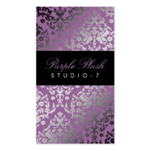311 Dazzling Damask Purple Plush Business Card Templates