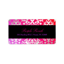 311-Dazzling Damask Purple Punch Custom Address Label