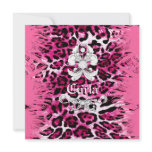 311-Diamond Luxe Pink Leopard | Pink Feathers Invites