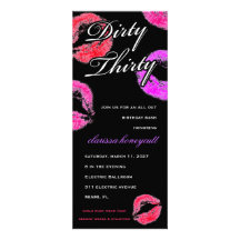 311 Dirty Thirty Smooch Birthday Personalized Invitations