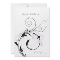 311-Dotted Desire |  Black and White Personalized Announcement