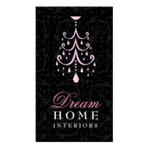 311-DREAM HOME BLACK PINK CHANDELIER BUSINESS CARD TEMPLATE