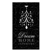 311-DREAM HOME BLACK WHITE CHANDELIER BUSINESS CARD TEMPLATE