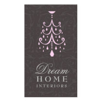 311-DREAM HOME GRAY PINK CHANDELIER BUSINESS CARD