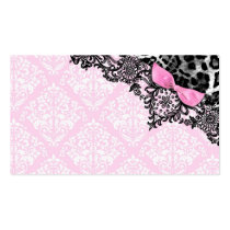 311 Dream in Leopard & Lace Girly Pink Name Card