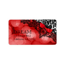 311 Dream in Leopard & Lace Red Personalized Address Labels