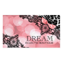 311 Dream in Light Leopard & Lace Sweet Pink Pearl Business Cards