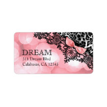 311 Dream in Lights Leopard & Lace Sweet Pink Address Label