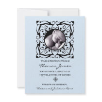 311-EMBELLISHED BABY BOY ANNOUNCEMENT